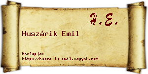 Huszárik Emil névjegykártya